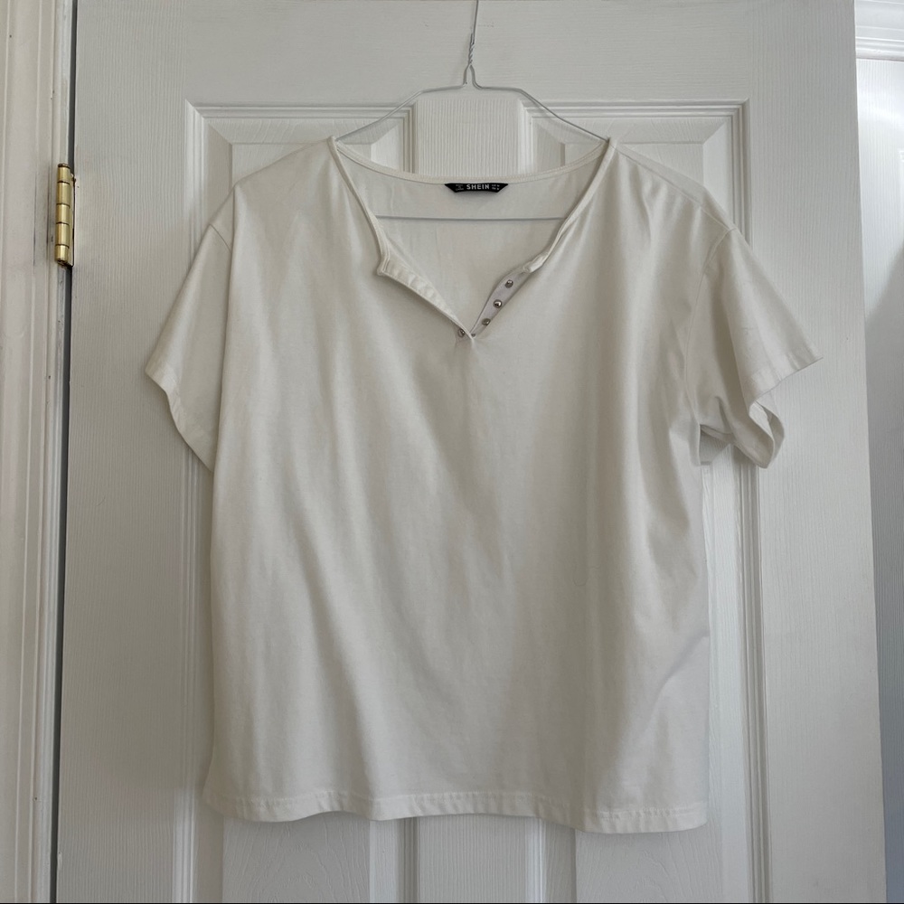 SHEIN, white oversized t-shirt, size M